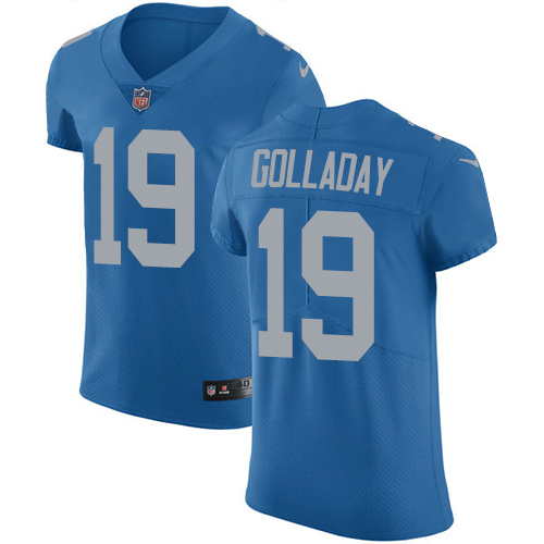 Nike Lions #19 Kenny Golladay Blue Throwback Men's Stitched NFL Vapor Untouchable Elite Jersey - Click Image to Close